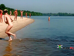 Sensual Nudist Cutie Sunbathes