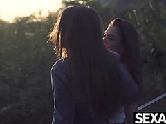 Watch Two Stunning Naked Lesbians Eat Pussy Outdoor 69