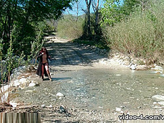 Alicia Silver Strips, Pees And Shows Off Body