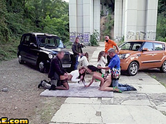 Car bitches penetrated outdoor in pussy in doggystyle