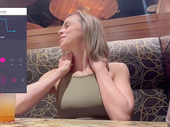 Cumming Hard In Public Restaurant With Lush Remote Controlled Vibrator