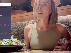 Cumming Hard In Public Restaurant With Lush Remote Controlled Vibrator