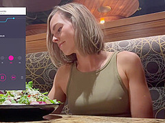 Cumming Hard In Public Restaurant With Lush Remote Controlled Vibrator