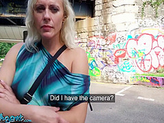 Blonde Horny Milf Wife With Natural Tits And Nice Pussy Flaps Fucks Outdoors In A Public Park