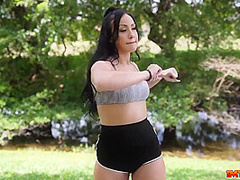 Jennifer White In Does Her Booty Workout Routine Outdoors