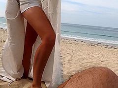 Risk Handjob I Suck A Guy And I Swallow His Sperm At The Beach People Look At Us Around