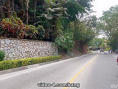 Samara Lanz keeps her sneakers on as she gets naked and fucks on the beach - BANG!