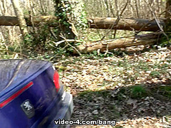 Melissa Milan gets lost while hiking but finds two studs to fuck - BANG!