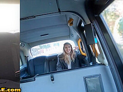 Taxi anal slut in fishnet pantyhose POV drilled by driver
