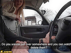 Bigass taxi babe in pantyhose banged in car by taxi driver