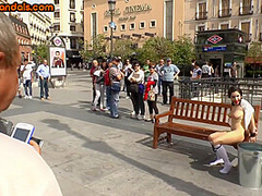 BDSM public slut fucked outdoor in throat after whipping