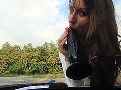 Crazy Ride On The Hood Of A Car