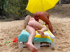 Wild Fuck On The Beach In Ibiza Thecno Festival. Cumshot On Face