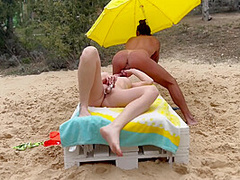 Wild Fuck On The Beach In Ibiza Thecno Festival. Cumshot On Face