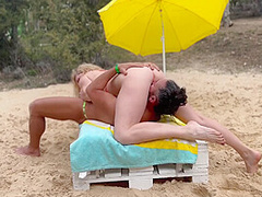 Wild Fuck On The Beach In Ibiza Thecno Festival. Cumshot On Face