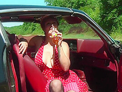 Busty Milf Dildoing And Squirting In A Chevrolet Camaro