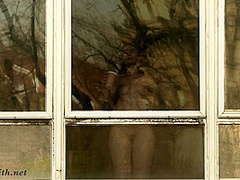 Jeny Smith teasing the strangers thru the window