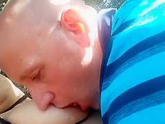 Sucking My Hot Latina Wifes Big Tits Outside In The Sun