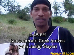 Ebony party sluts drilled as others watch