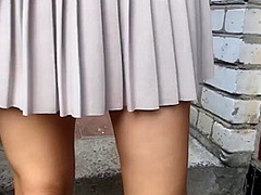 Nymphomaniac And Exhibitionist Neighbor Called To Shoot Her On The Street And Jerked Off In A Publi