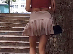 Nymphomaniac And Exhibitionist Neighbor Called To Shoot Her On The Street And Jerked Off In A Publi