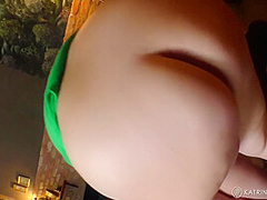 Busty Bbw`s Striptease On The Balcony 9 Min