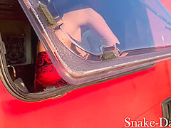 Caught Masturbating On The Street In The Camper