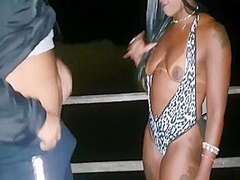 Sexy Big Ass Ebony Girl Gangbang In Public