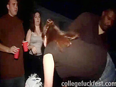 Coed teen fucking dick in frat house