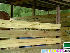 BrookeSkye with petite finger at Horse yard