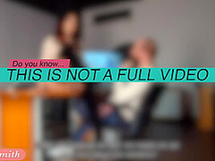 Jeny Smith watch her videos with a guy and teasing him. Got naked for the fan and show him a pussy