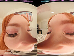 Big tit redhead gets off for you in virtual reality