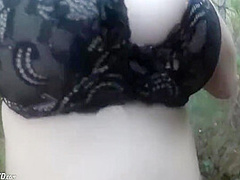 Busty Slut Fucking Dick In Forest