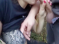 Busty Slut Fucking Dick In Forest