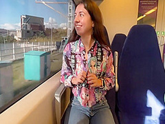Sexy Babe 18 Y.o. Seduced A Guy On The Train And Gave Him A Blowjob In Public 9 Min