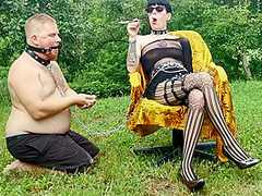 Beth Kinky - Goth Domina Take Cigarette Outdoor Serviced Out By Her Pt2