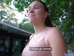 Reality amateur babe POV public fucked outdoor for money