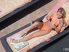 Blonde Summer Vixen Catches and Fucks Her Secret Voyeur Hardcore After Giving A Hot Blowjob