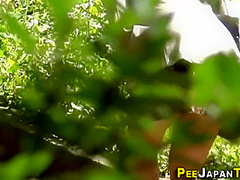 Classy Asian Urinating In Public Park