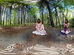 Tattooed Turquoise Cums Outdoors In Vr Video