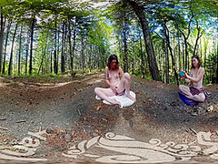 Tattooed Turquoise Cums Outdoors In Vr Video
