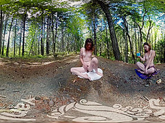 Tattooed Turquoise Cums Outdoors In Vr Video