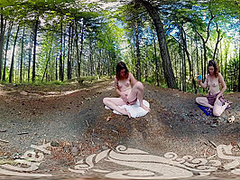 Tattooed Turquoise Cums Outdoors In Vr Video