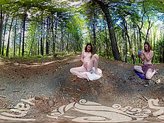 Tattooed Turquoise Cums Outdoors In Vr Video