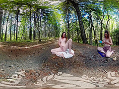 Tattooed Turquoise Cums Outdoors In Vr Video
