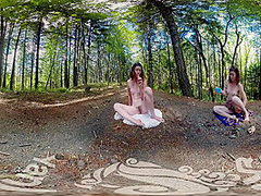 Tattooed Turquoise Cums Outdoors In Vr Video