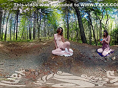 Tattooed Turquoise Cums Outdoors In Vr Video