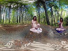 Tattooed Turquoise Cums Outdoors In Vr Video