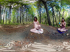 Tattooed Turquoise Cums Outdoors In Vr Video