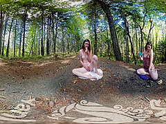 Tattooed Turquoise Cums Outdoors In Vr Video